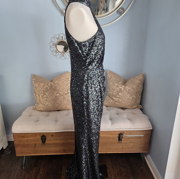 Badgley Mischka Sequin Evening Dress - Picture 5 of 8